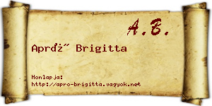 Apró Brigitta névjegykártya